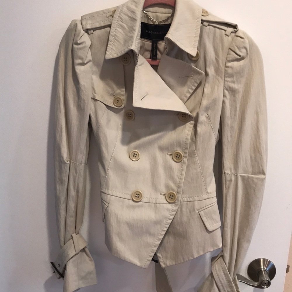 A brand new short trench coat from BCBG MAXAZRIA